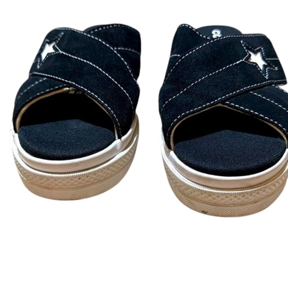 Converse | NWT One Star Criss Cross Black And White Sandals | Woman's Size 8 - Picture 6 of 12
